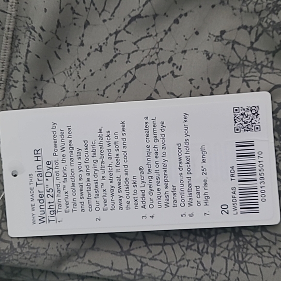 Lululemon Wunder Train High-Rise Tight 25" Thread Dye Rover Black Size 20 - Picture 9 of 10